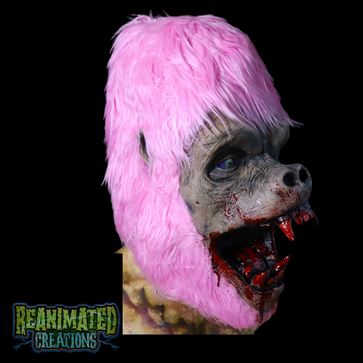 Pink Gorilla Display Mask w/Blood